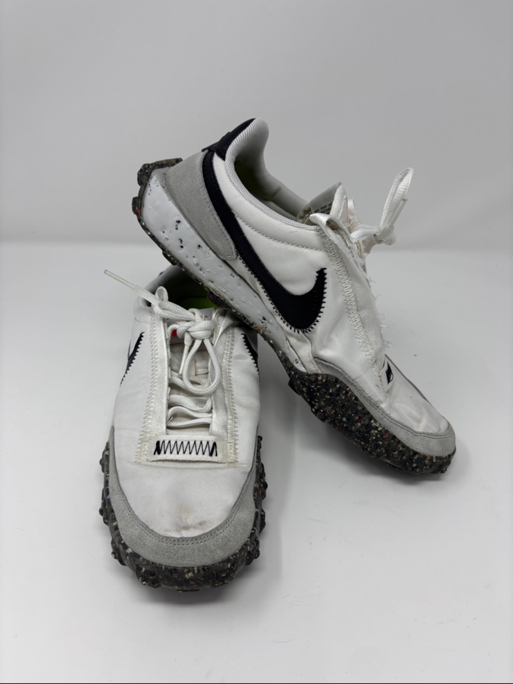 Nike White/Black Craft-Recycled Sole Low-Top Sneakers waffle trainer 8